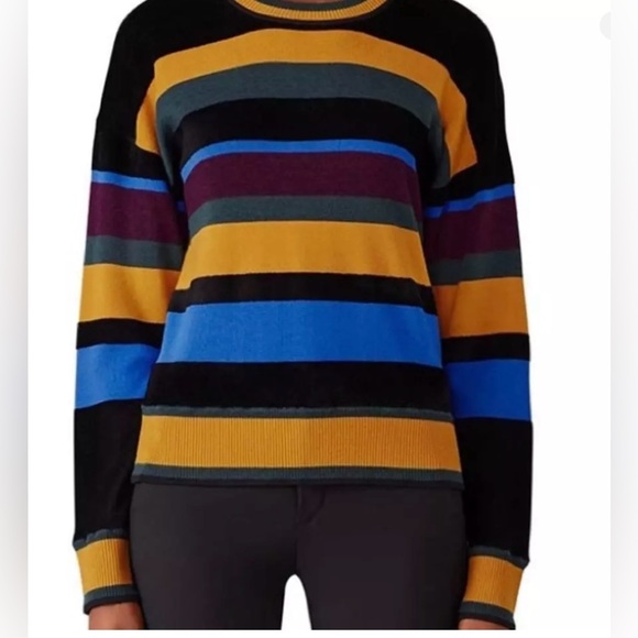 JASON WU GREY women’s striped long sleeve top Size M - Picture 1 of 8